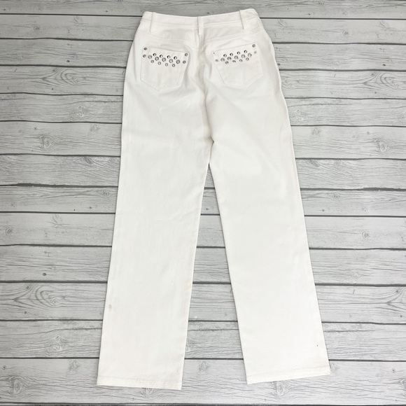 St. John’s Sport White Studded Back Pocket Jeans - Picture 4 of 8